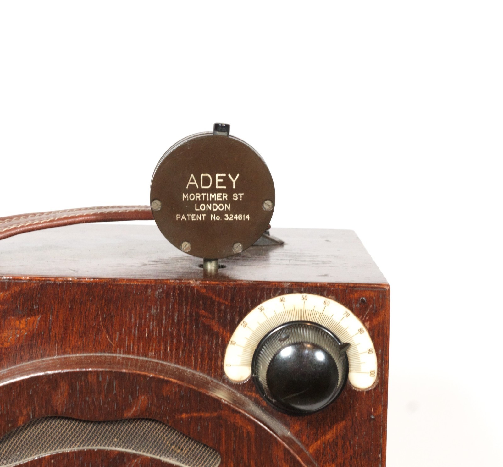 Tiny, Ingenious 1932 Adey All-In-One Portable Radio w/Multi-Function Control Key