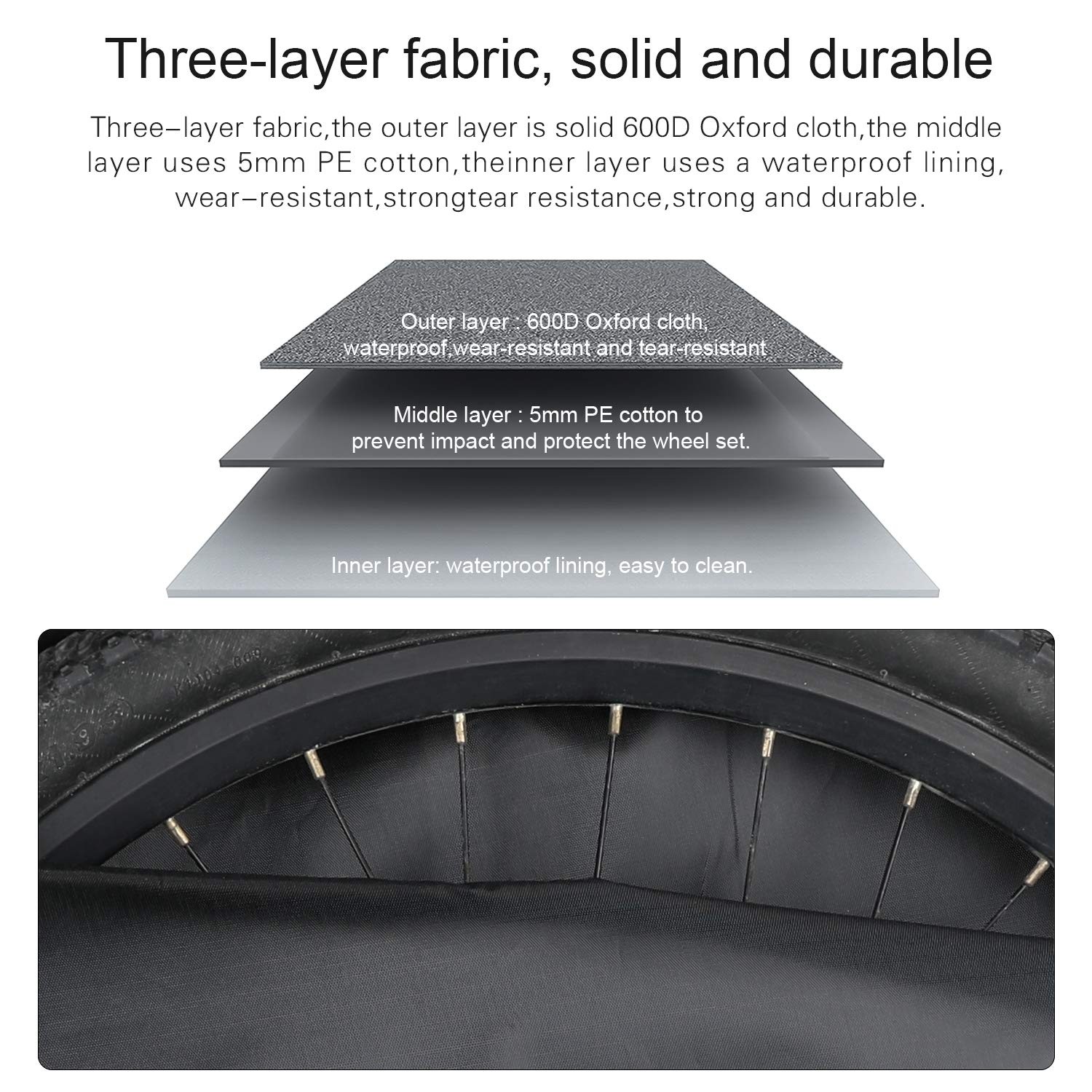 Bike Wheel Bag Wheelset Carrying Bag 26-29 inch MTB Mountain Bike/700C Road B...