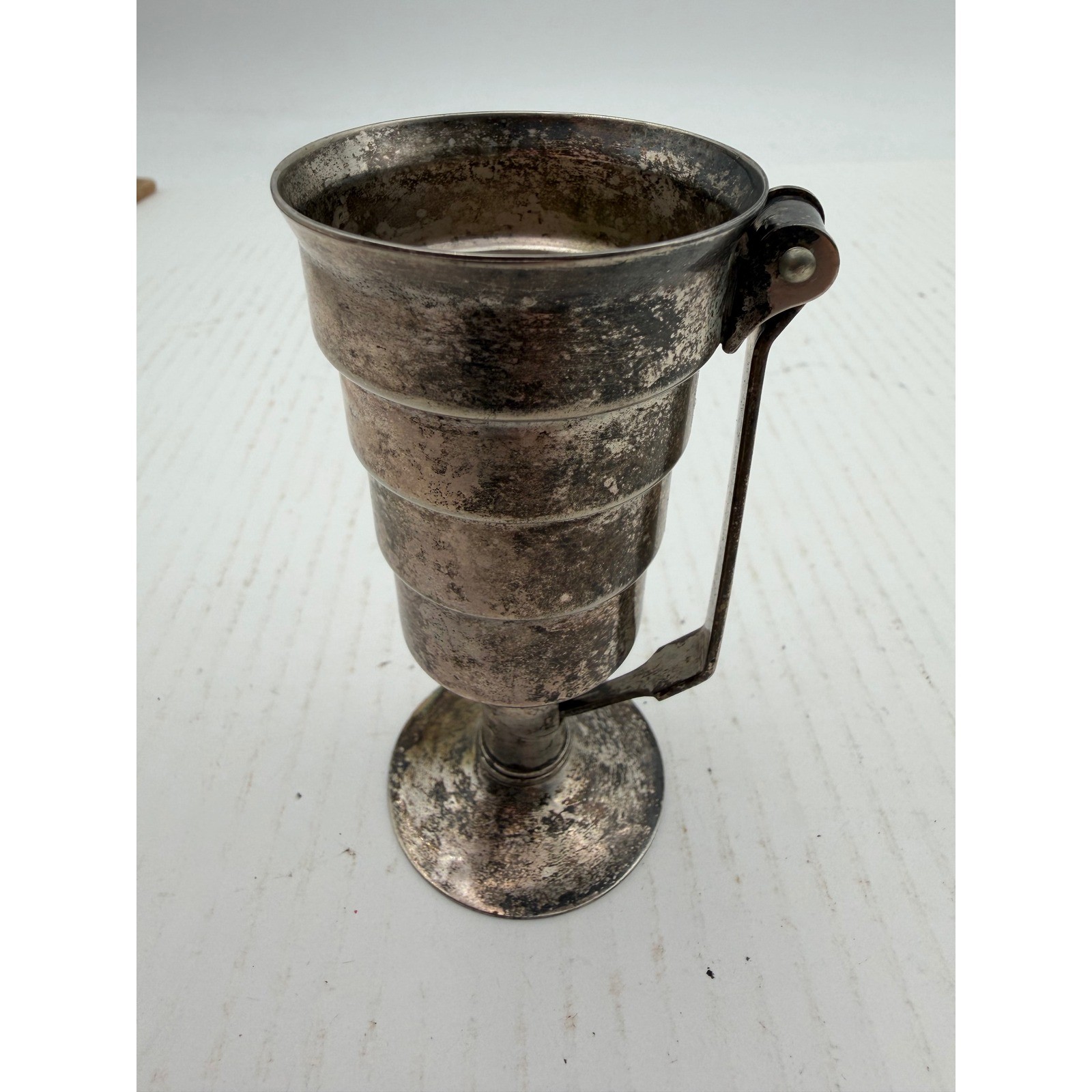 Vintage Silver Jigger Bar Tool Shot Glass Measure 2oz G3