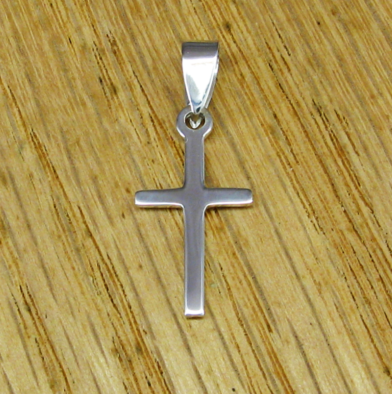 Small Plain & Simple Cross Pendant in SOLID 925 Sterling Silver - NEW!