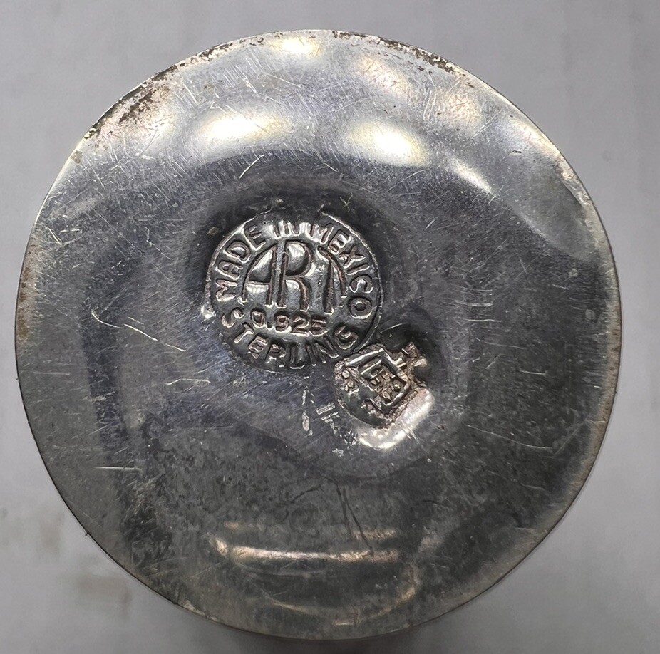 Vintage 925 Sterling Silver ART Shot Cup Overlay Grapes Made in Mexico Antique