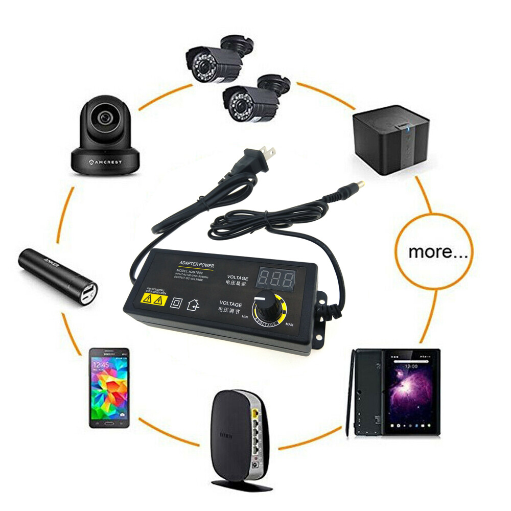 60W Power Supply DC 3V~24V Adjustable Variable Universal Switching AC/DC Adapter