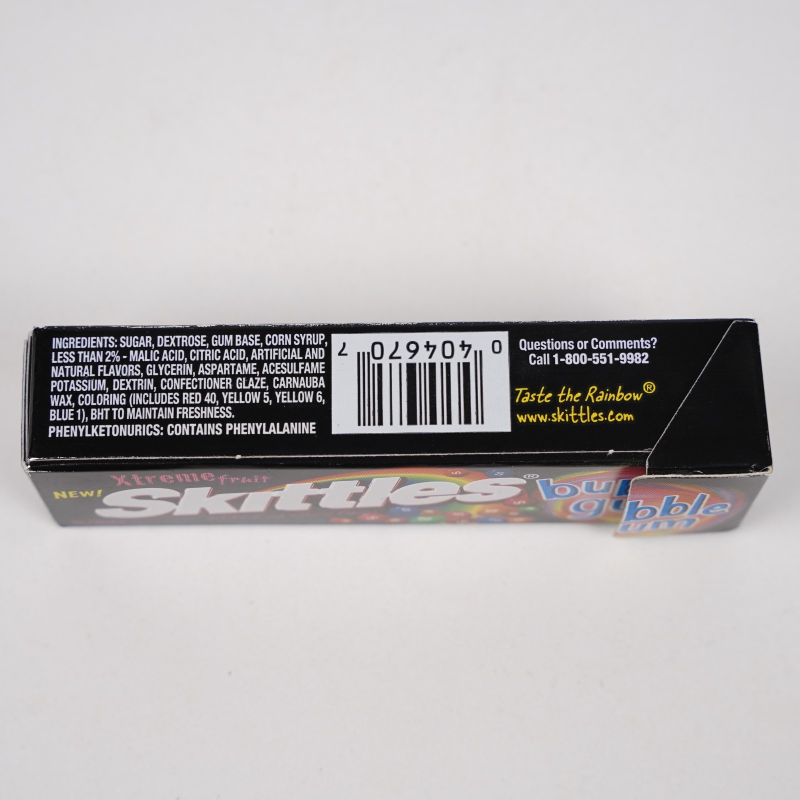 Skittles Xtreme Fruit Bubble Gum Empty Carton Box Vintage Advertising RARE