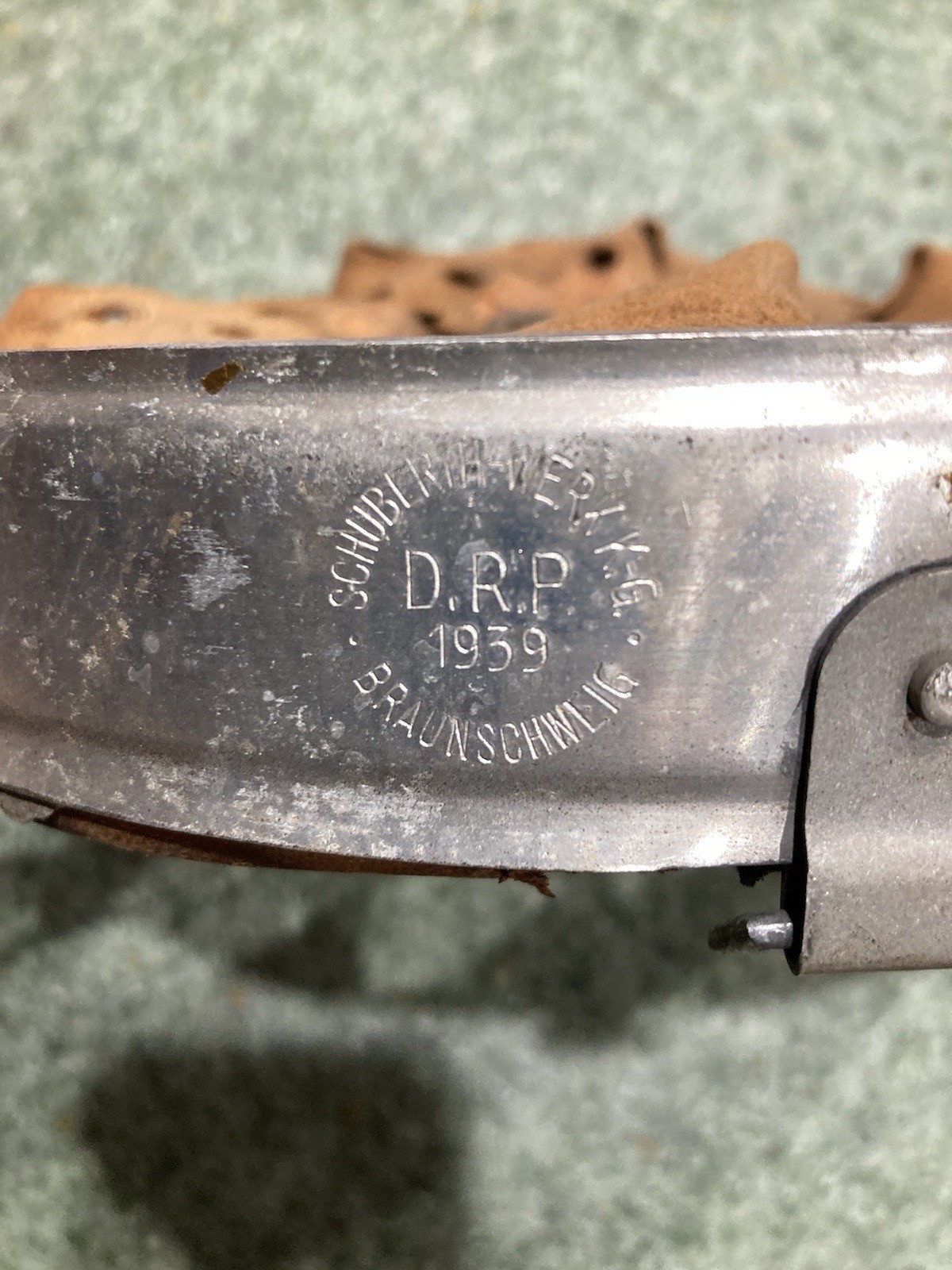 WWII German Helmet Liner Size 66n.A. – 59 with Aluminum Band – DRP 1939 Dated