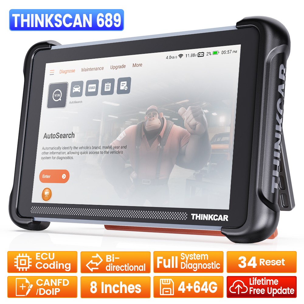 2025 ThinkScan 689 Bidirectional Car Coding Full System Diagnostic Scanner Tool
