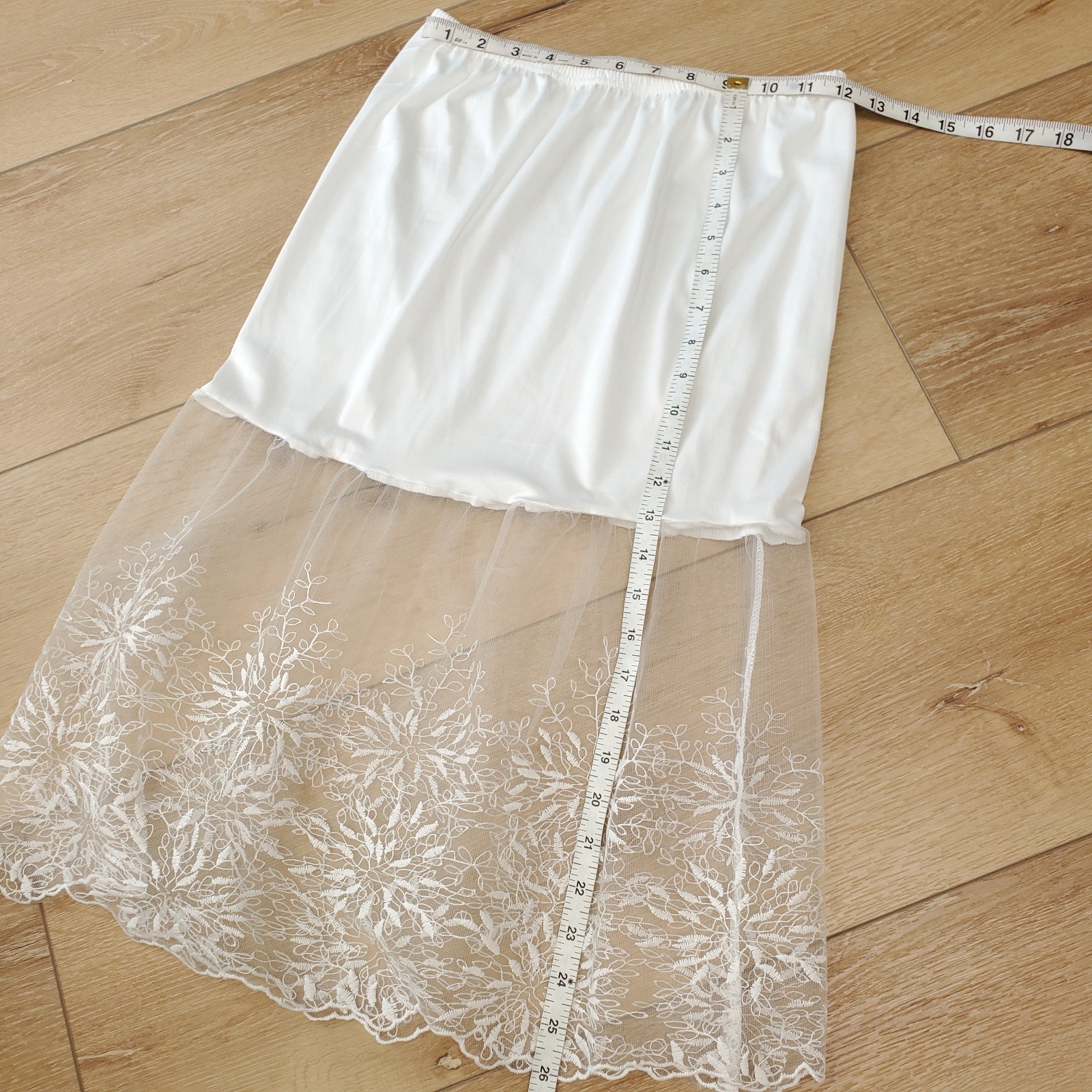 Womens S Lace Skirt Petticoat Half Slip Dainty Splice Floral Formal Underskirt