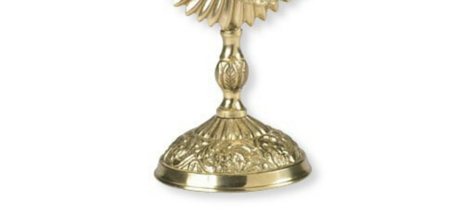 N.G. Brass Round Personal Reliquary Catholic Relic Holder, 6 1/4 Inch
