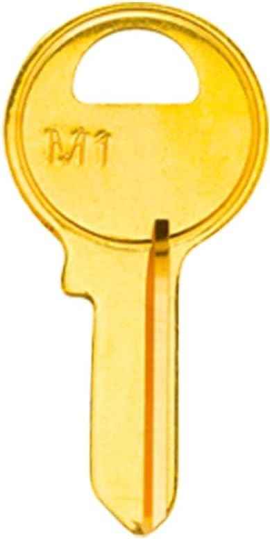 Brass Finish Key Blanks, M1 (MA1) Uncut Blank Keys, Pack of 50 Keys