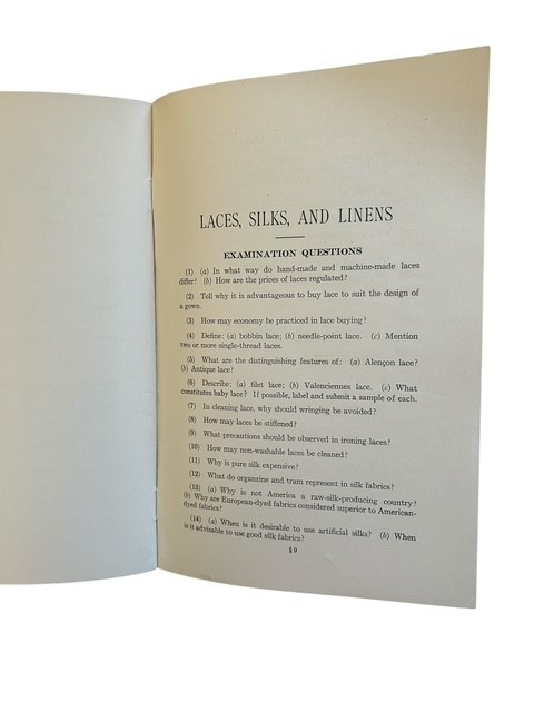 1922 Mary Brooks Picken Woman's Institute Booklet Laces, Silks, and Linens