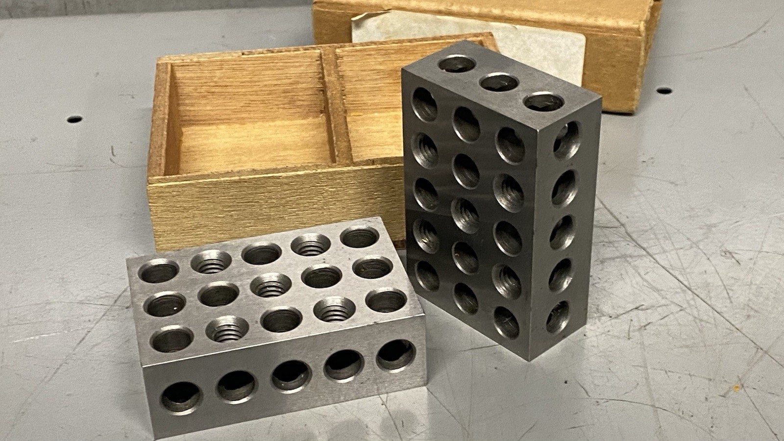 Vintage Machine Shop Set Up 1-2-3 Blocks Hardened Steel Machinist Tool & Die