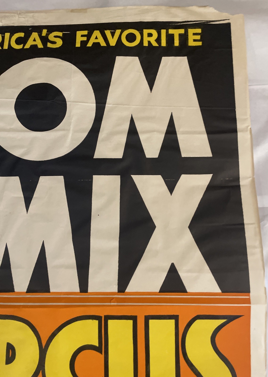 Vintage 35.5x21 Inch Tom Mix Circus Poster “Tony” The Wonder Horse Knoxville Ten