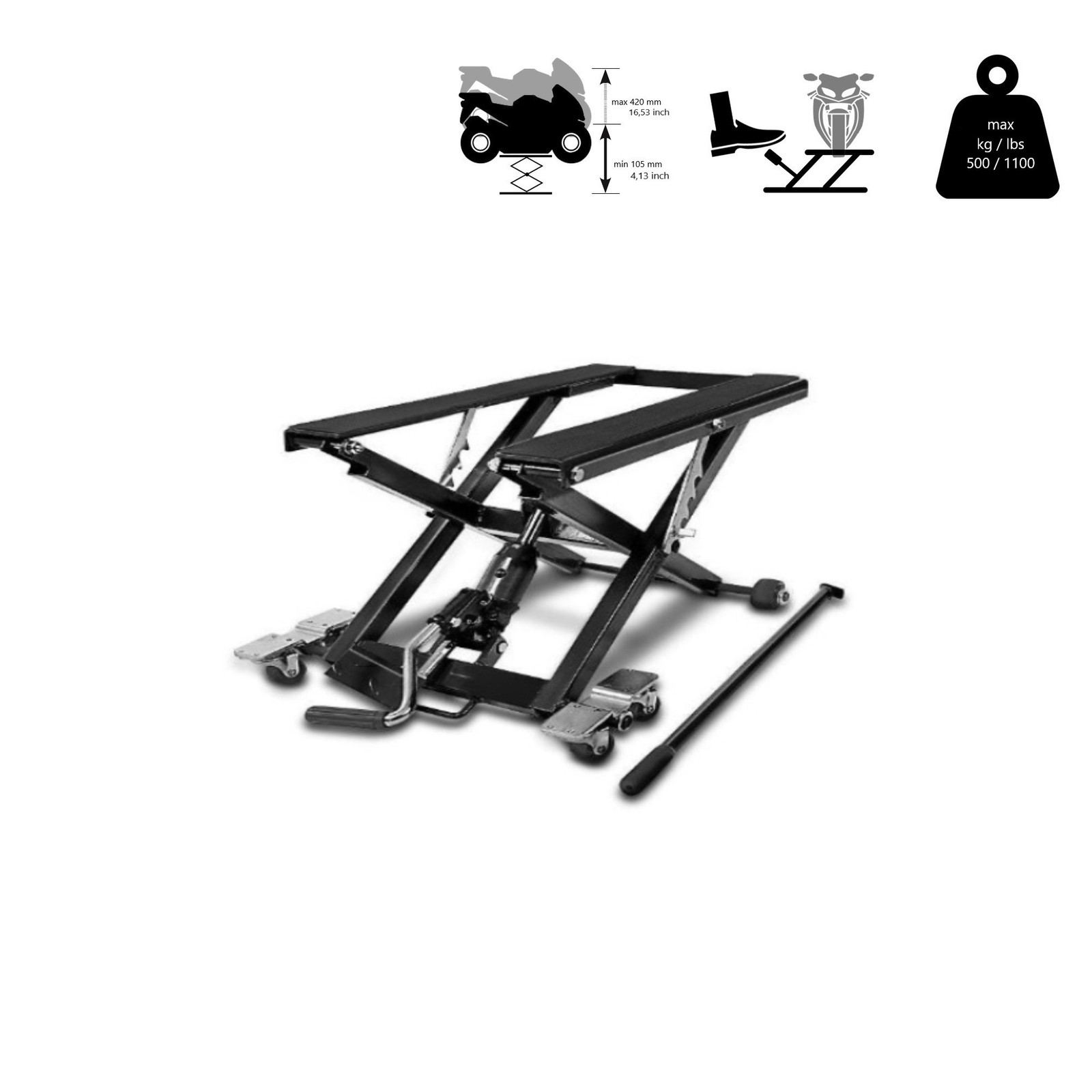 Motorcycle Scissor Lift XL for Cruiserblue Hydraulic Jack CB14690