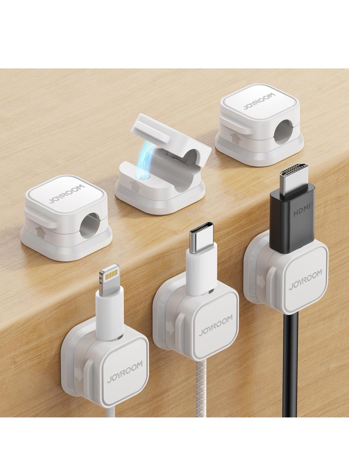 6 Pack Magnetic Cable Clips [Cable Smooth Adjustable] Cord Holder, Under Desk ..