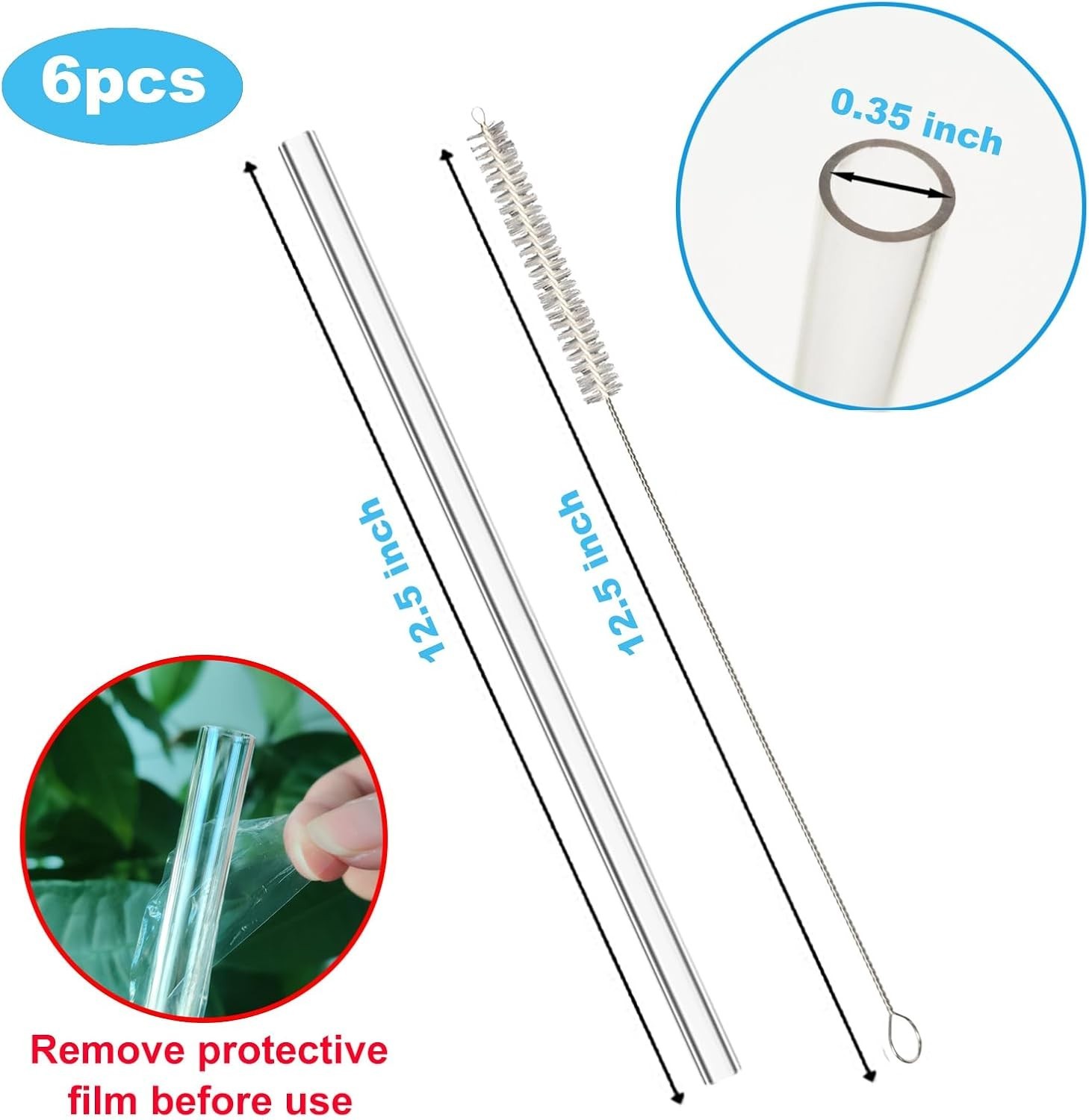 6 Pack Replacement Straws for Stanley 30 40 Oz Adventure Quencher Travel Tumbler