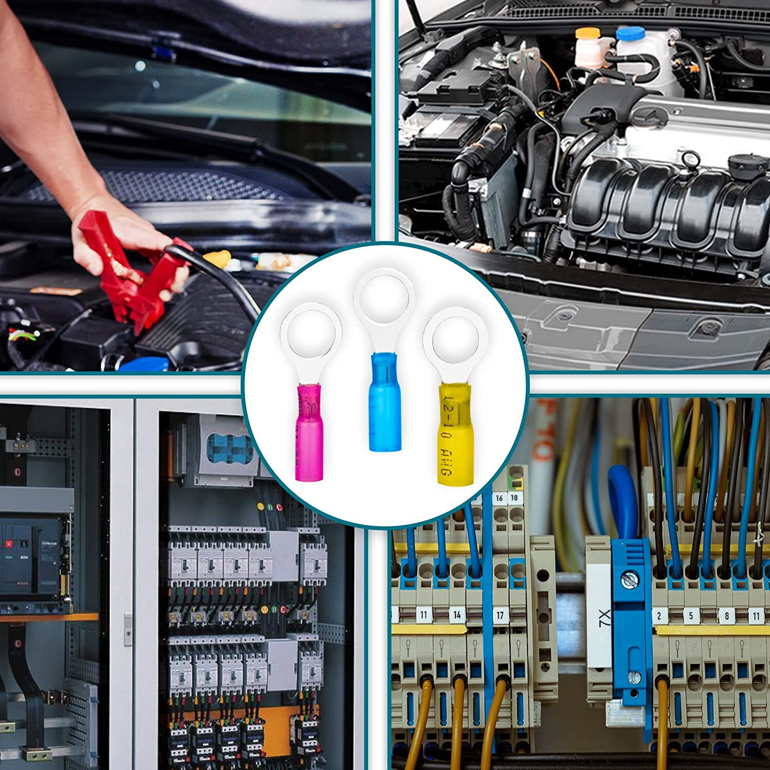 180 PCS Heat Shrink Wire Connectors 22-10 AWG Crimp Ring Terminals Waterproof