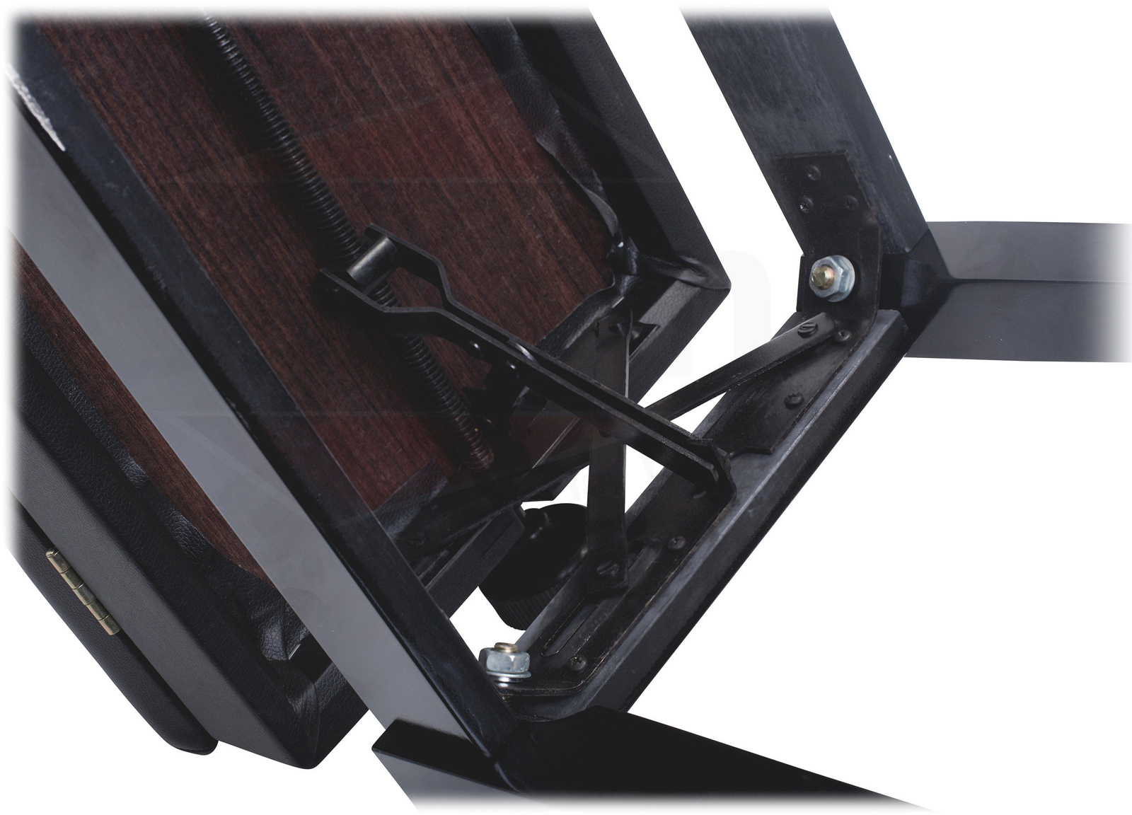 GRIFFIN Black Leather Piano Bench - Wood Vanity Stool Keyboard Seat Guitar Chair