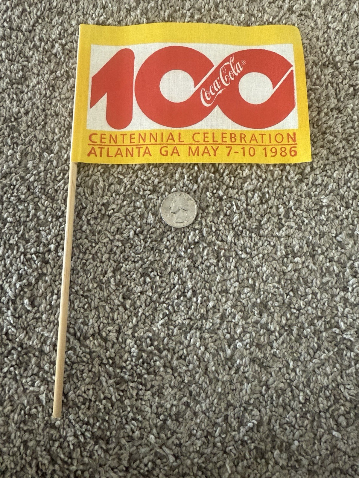 (LOT OF 12) Coca Cola 100 Centennial Celebration Atlanta Ga May 1986 Flag Old