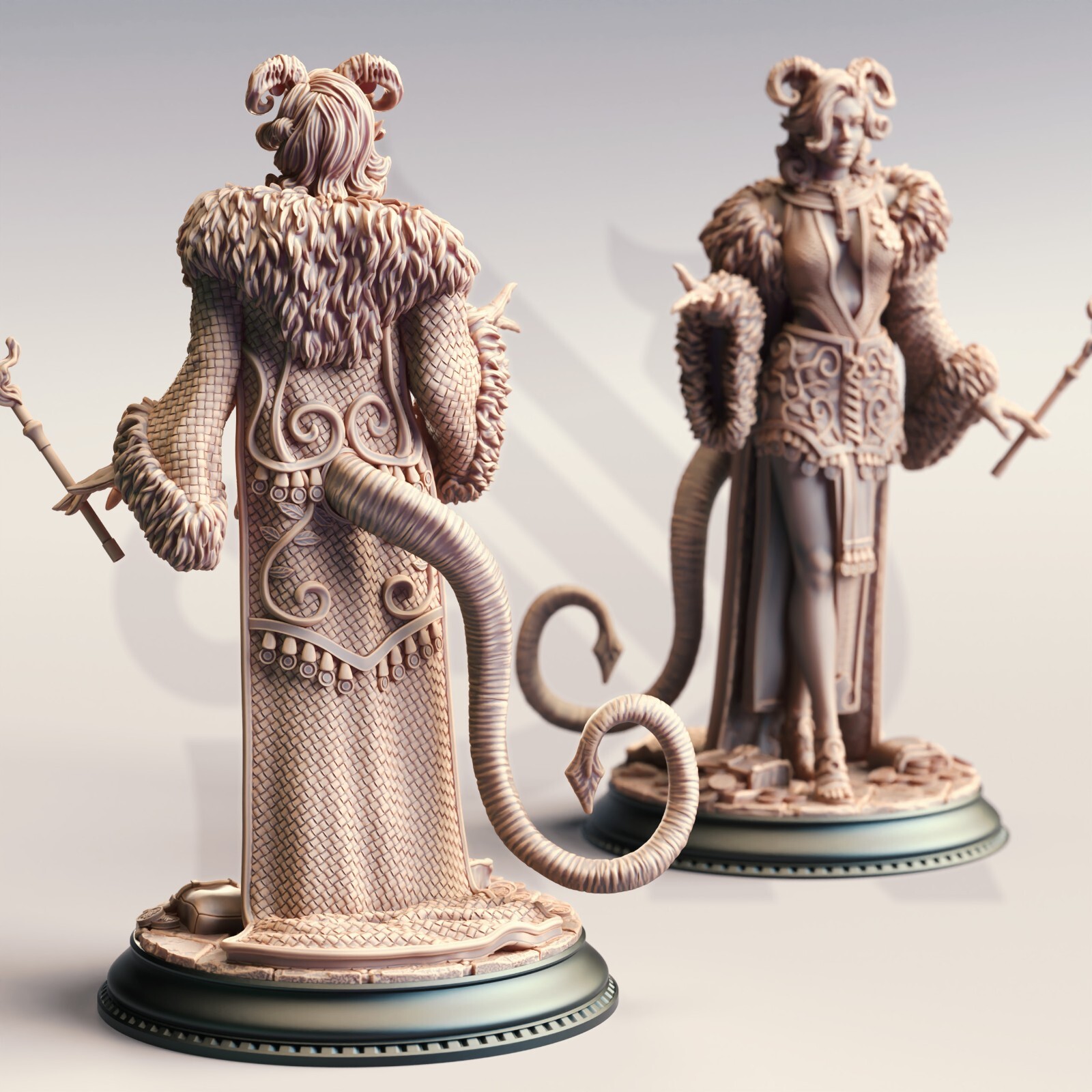 DM Stash Tiefling Female Sorceress Wizard Miniature for D&D RPG