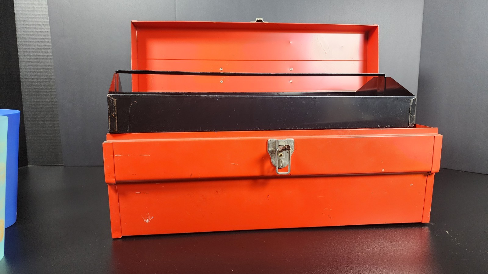 Vintage Mopar Scat Pack Metal Toolbox 1960s-70s Red with Bee Stripe & Insert