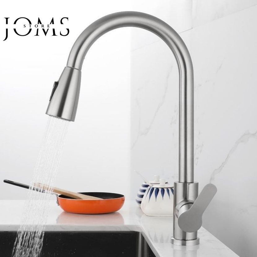 Llave De Agua Para Cocina Con Rociador Extraible Grifos Fregadero Lavamanos