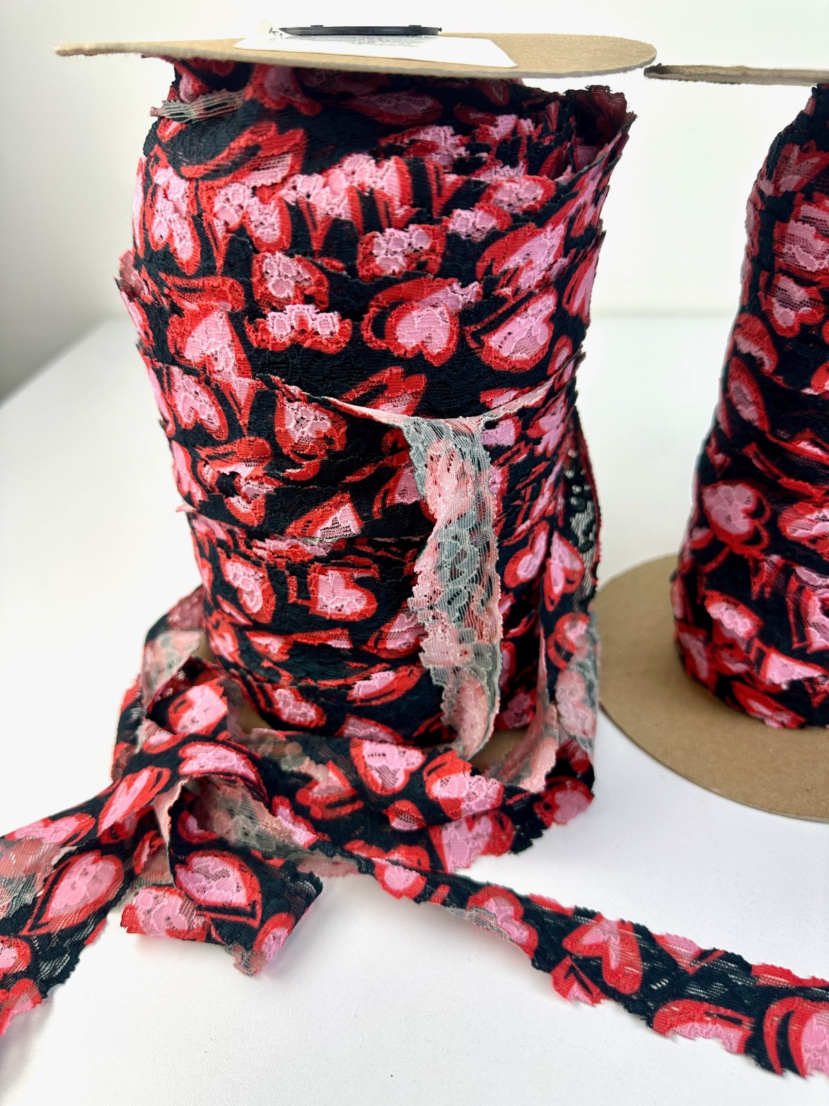 Stretch Lace Trim lot 1 1/8"W 3 Spools Sewing Lingerie/ Klauber Brothers