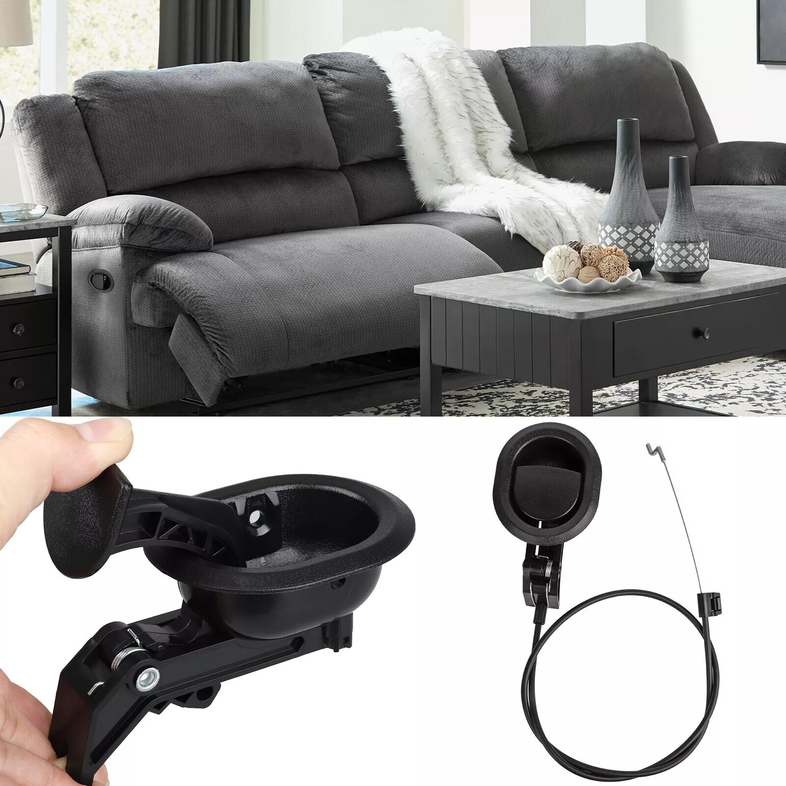 2Set Sofa Recliner Release Pull Handle Replacement Universal Couch Cable Lever