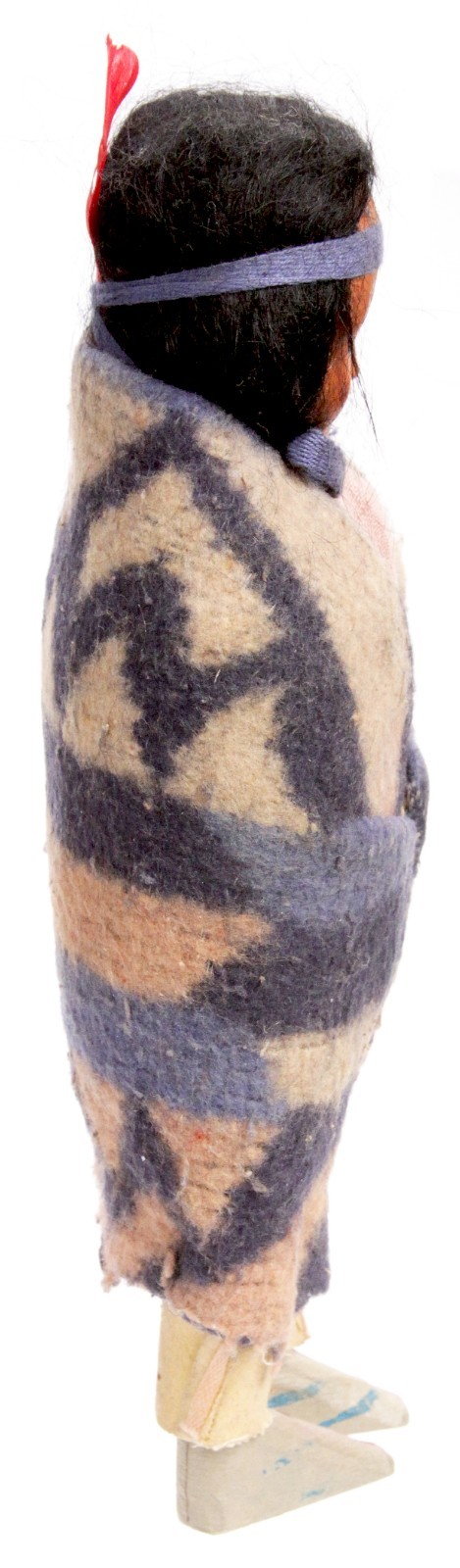 Antique Handmade Native American Navajo Skookum Bully Doll Wrapped in Blanket