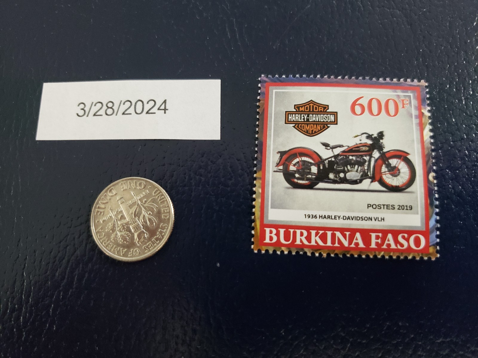 1936 Harley-Davidson VLH Motorcycle Motorbike 2019 Burkina Faso Stamp