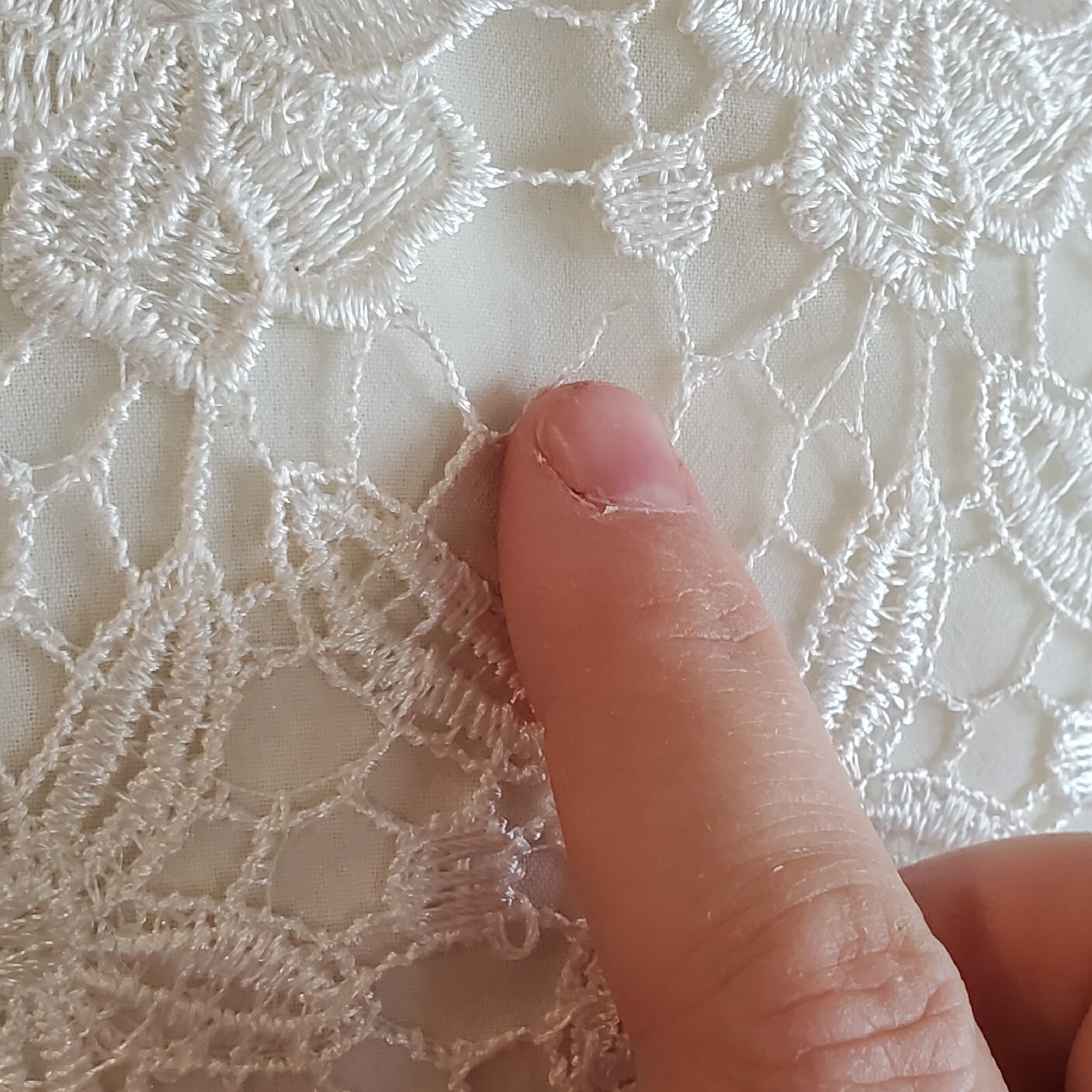 Vintage 90s Cream Ivory Crochet Chiffon Layered Long Wedding Dress Beach Size 10