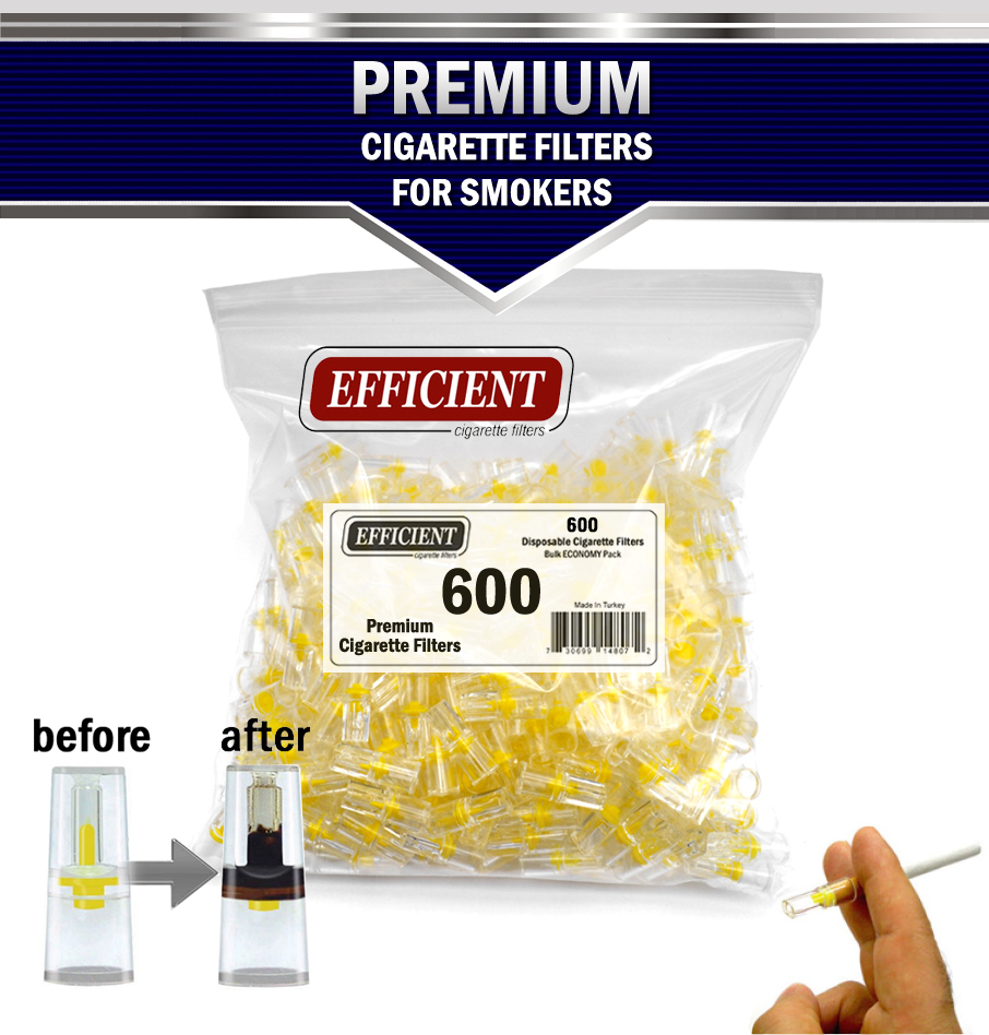 EFFICIENT Bulk Cigarette Filter Tips Block, Filter Out Tar & Nic (600 Filters)