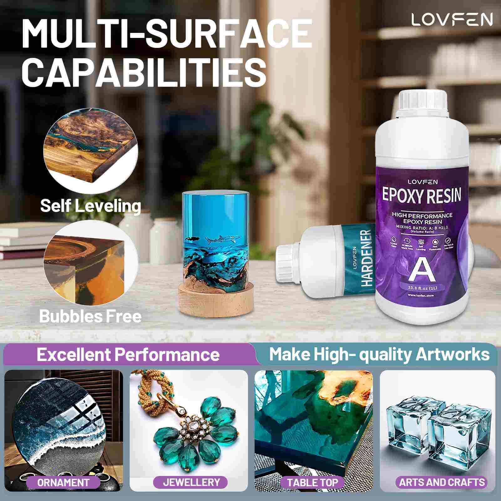 Clear Epoxy Resin - Bulk 32/64oz 1/2/3/4 Gallons Kit - DIY River Table Top 1A:1B