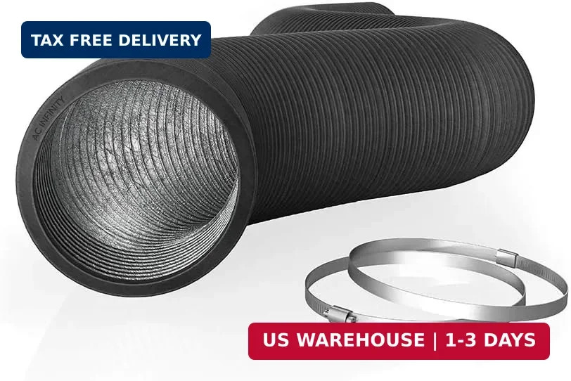 AC Infinity Flexible 8-Inch Aluminum Ducting, Heavy-Duty Four-Layer Protection,