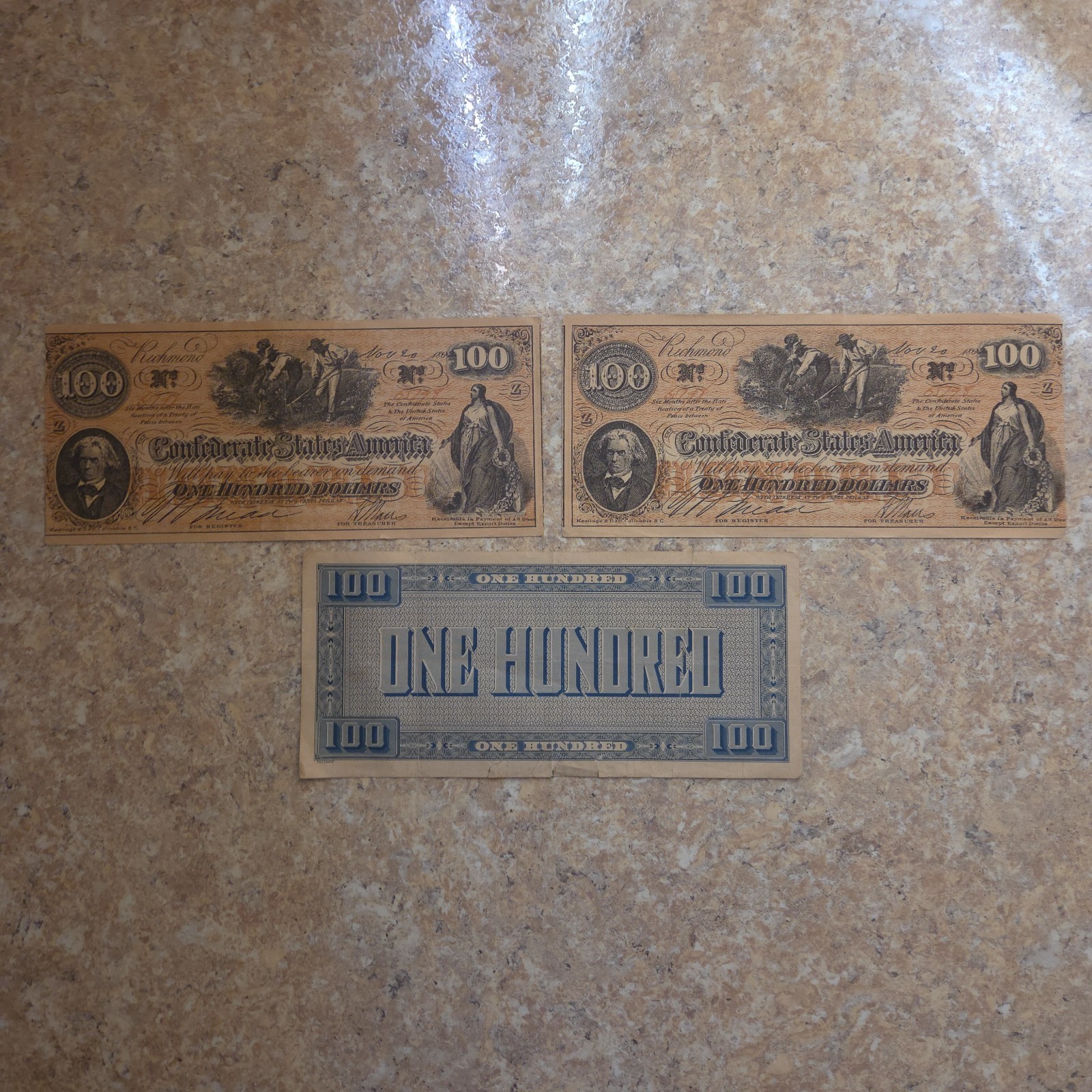 Lot Of 75 Confederate & State Civil War Currency (Facsimile) Mixed Denomination