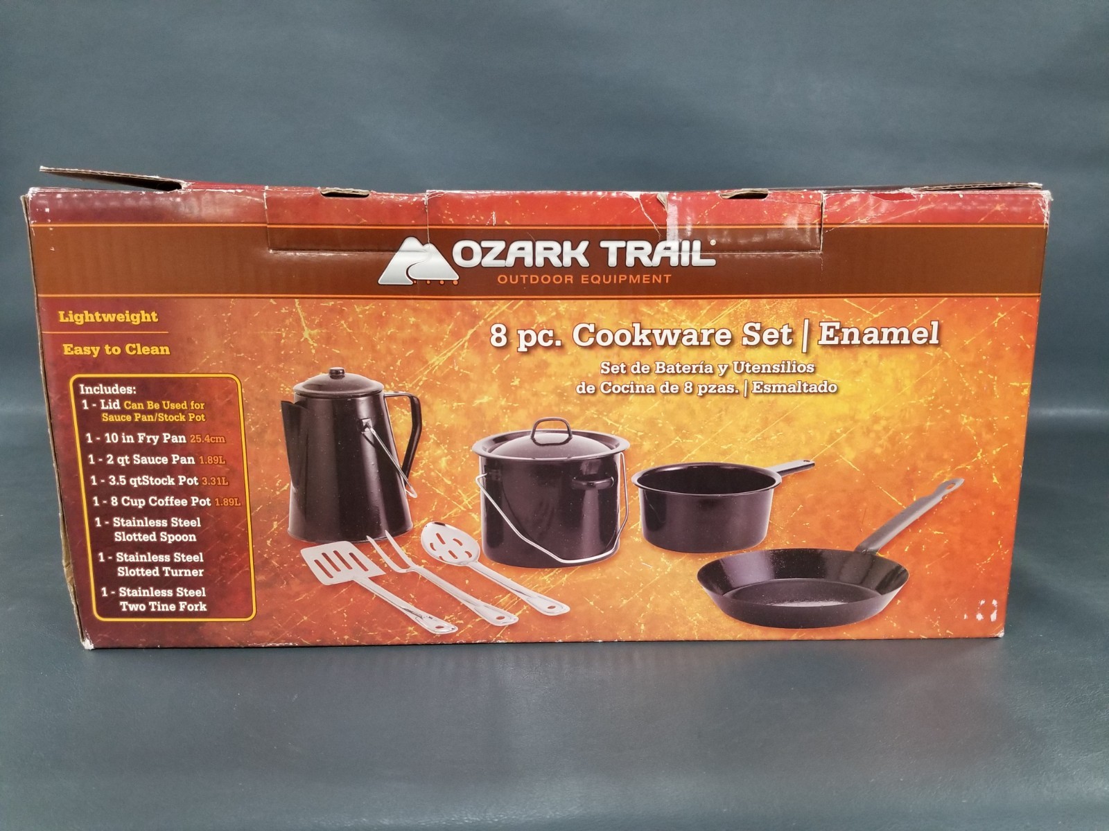 NIOB Ozark Trail 8 Pc Black Enamel Cookware Set