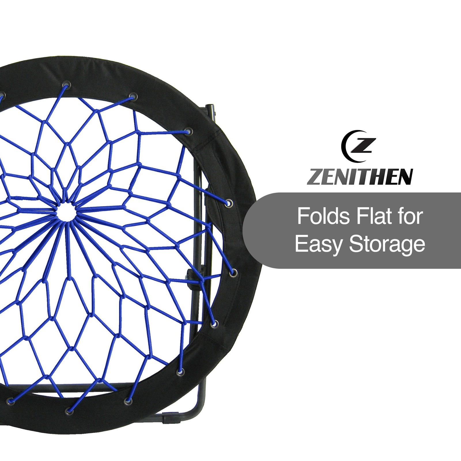 Zenithen Foldable 29” Bunjo Bungee Chair, Indigo (Pack of 1)