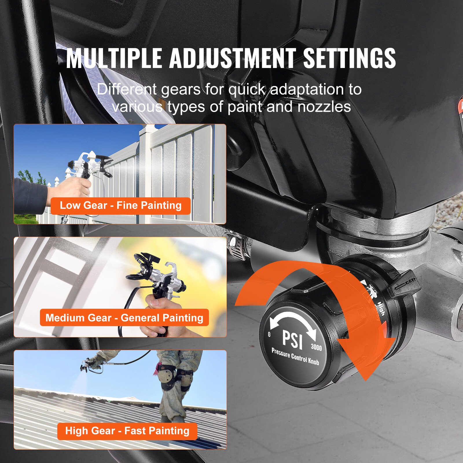 Stand Airless Paint Sprayer Electric Airless Sprayer Handheld 3000PSI 750W