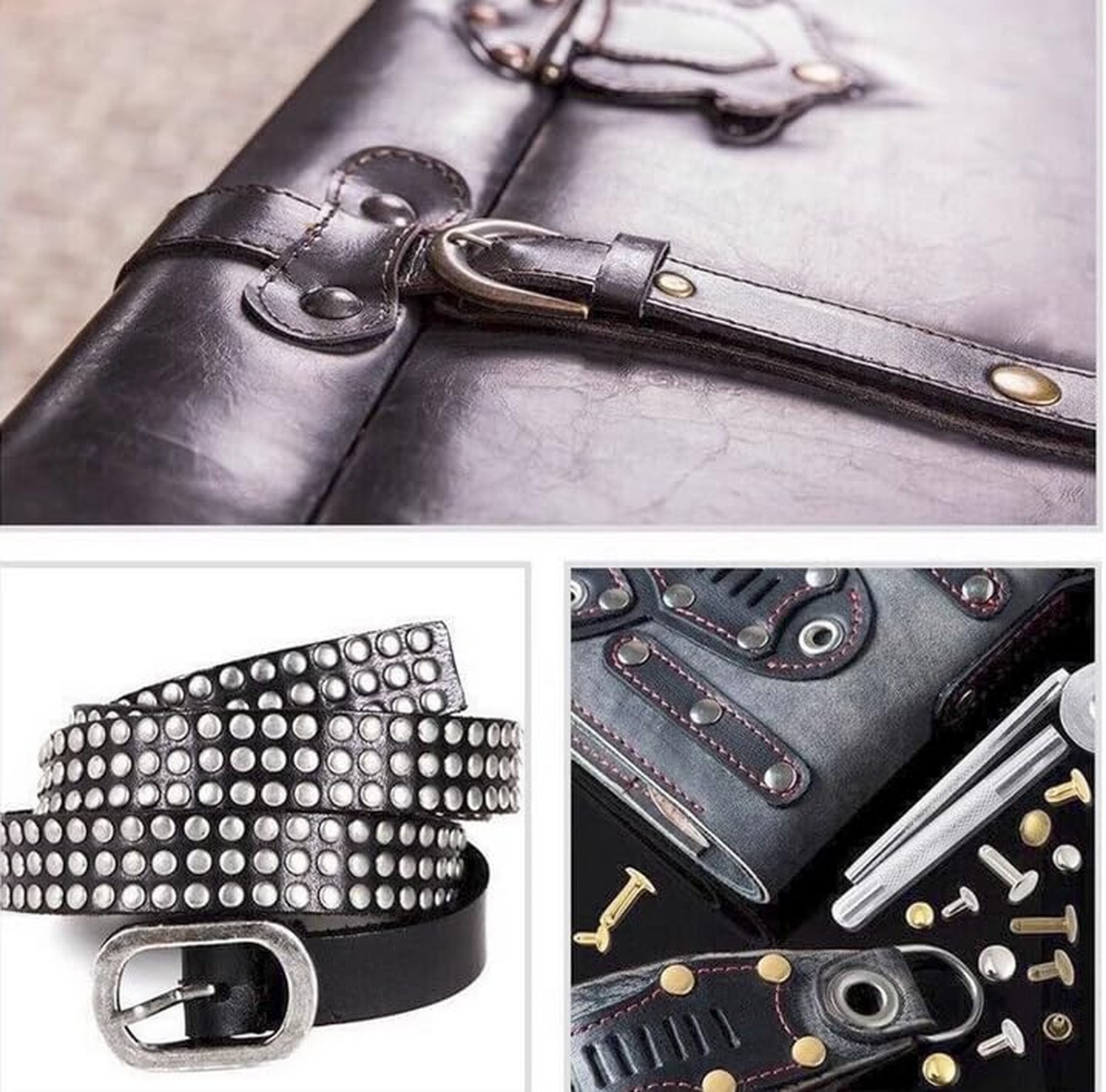 Silvery Double Cap Rivets Plane Cap 8mm and Post 6mm Pack of 200 Sets