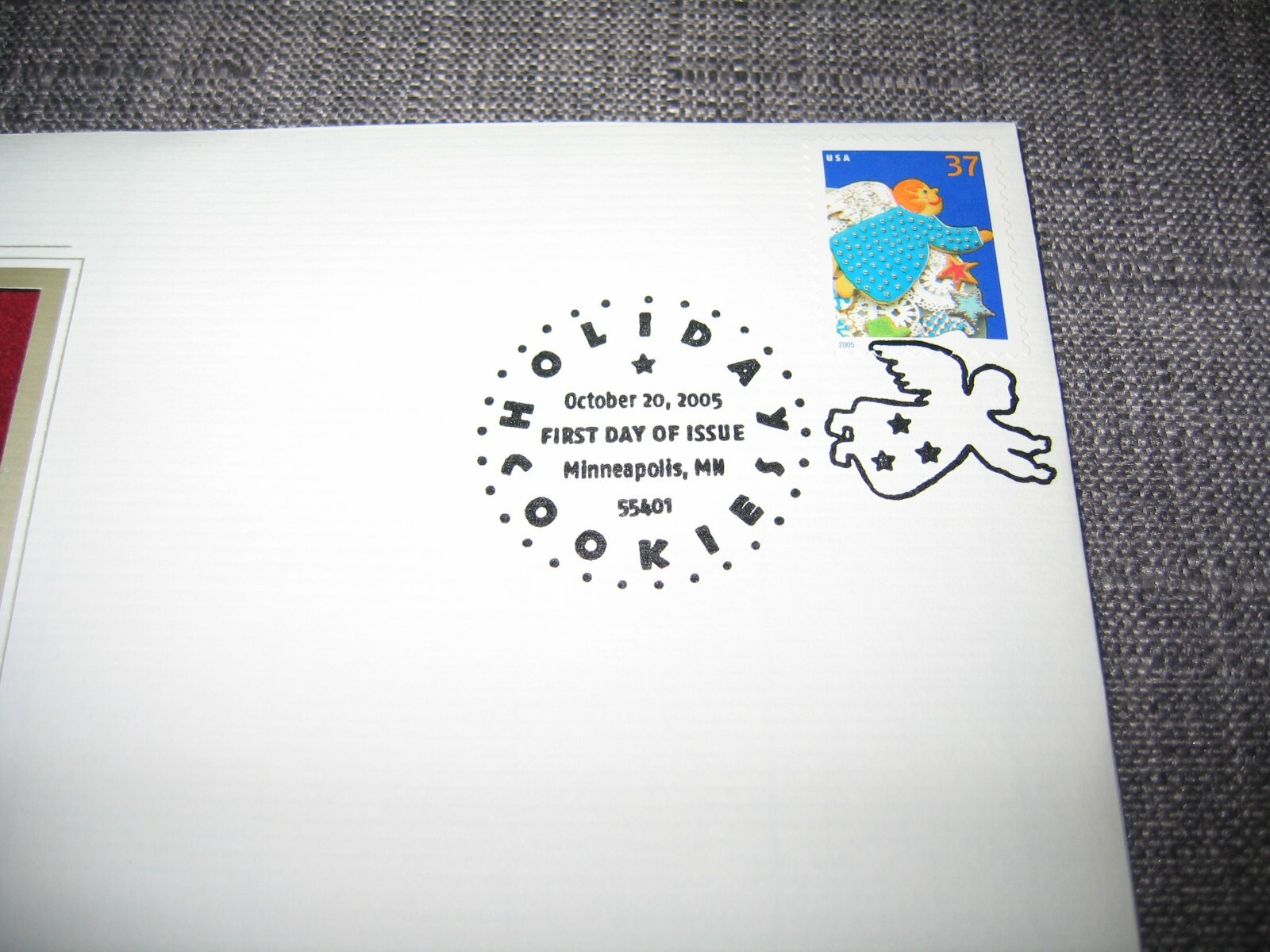 2005 Holiday Angel Cookie Gingerbread Replica FDC Gold Golden Cover Stamp