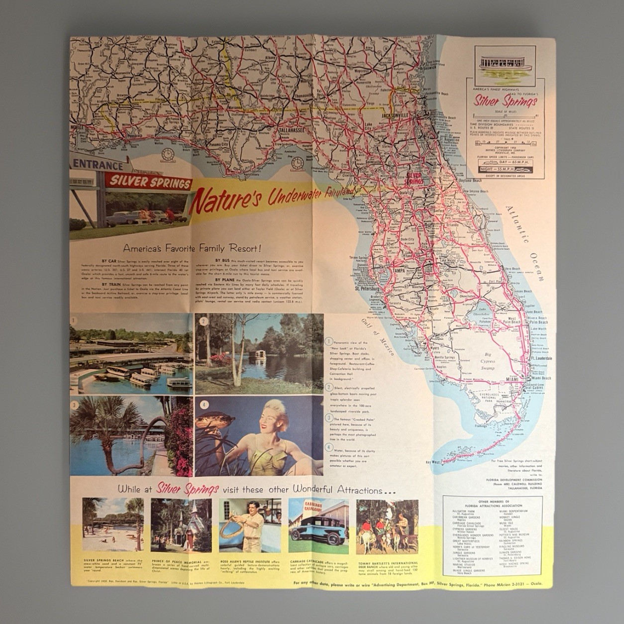 1950s Florida Travel Brochure Lot Maps Weeki Wachee Silver Springs Vtg