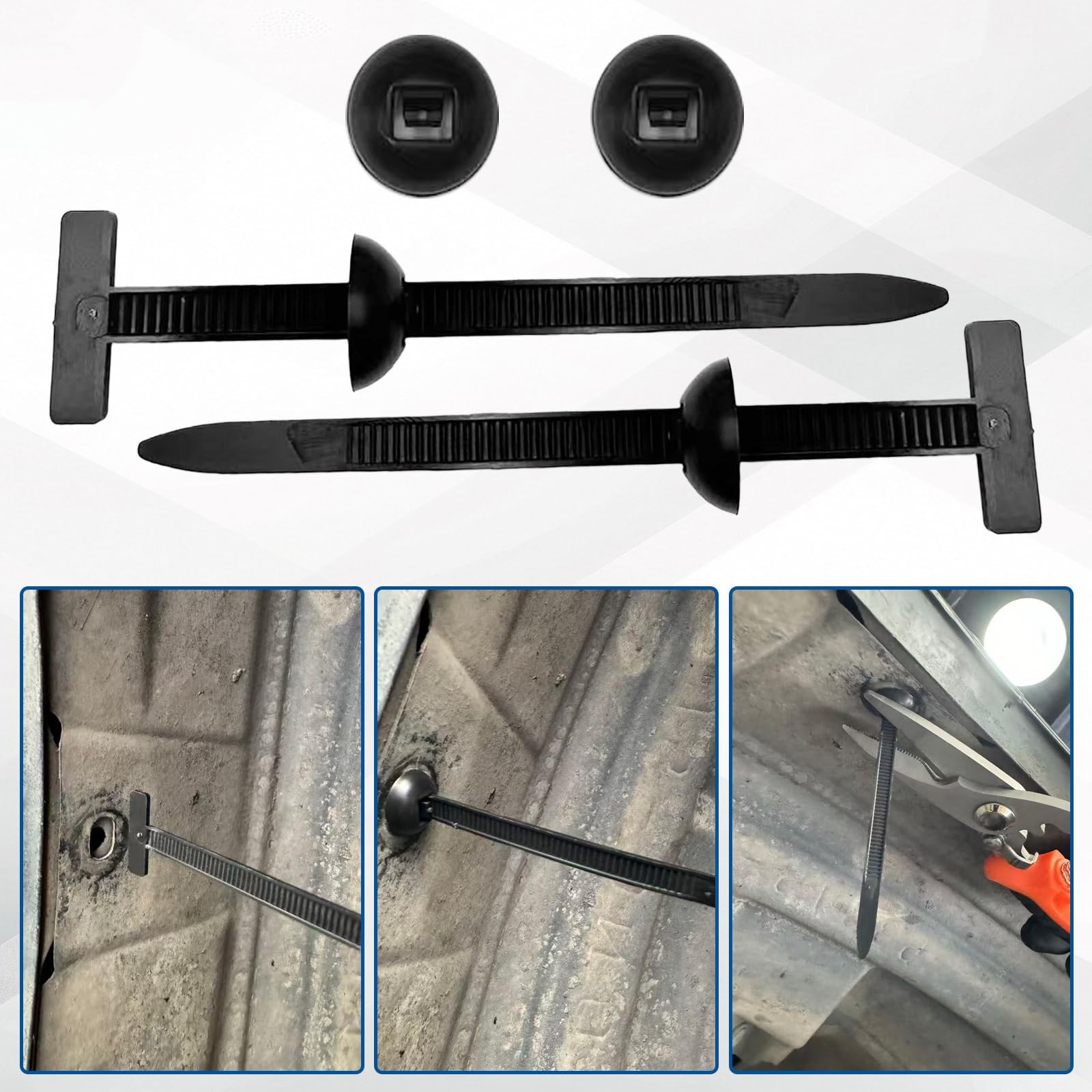 100Pcs Automotive Nylon Cable Tie Fastener Kit – Universal Car Zip Tie Buckle C