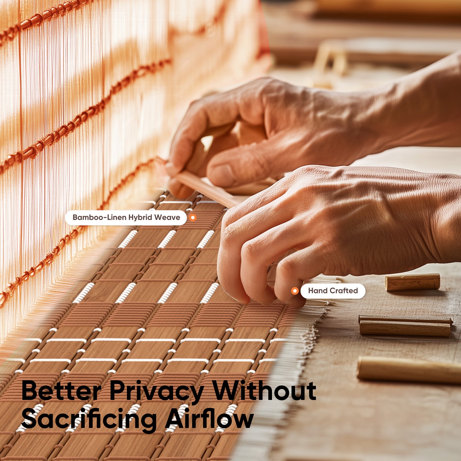 JOSTYLE 4/5/6 Panel Folding Privacy Screens 6ft Bamboo Freestanding Room Divider