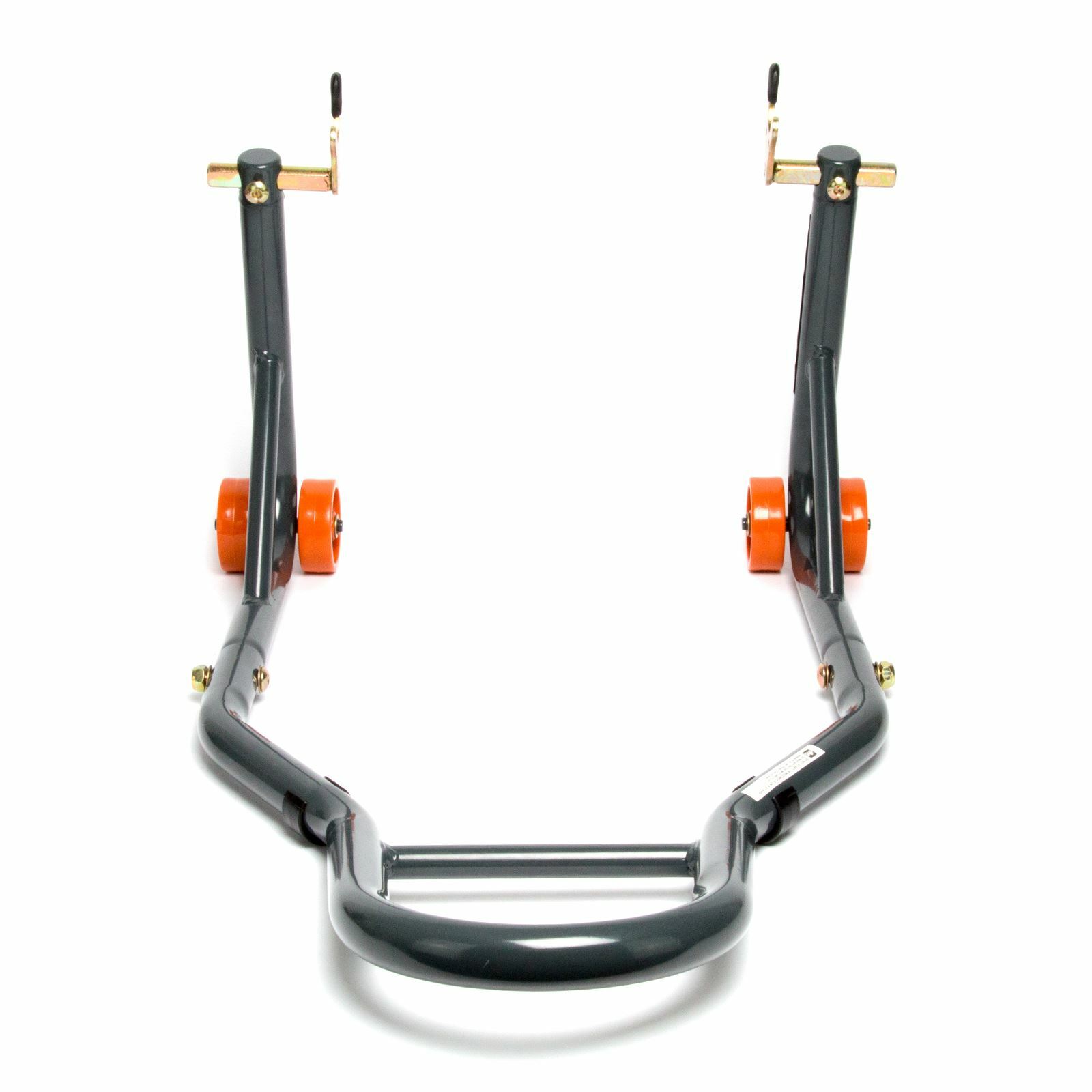 MPW Race Dept for Motorcycle Rear Paddock Stand with V-Adapters in Grey/Orange