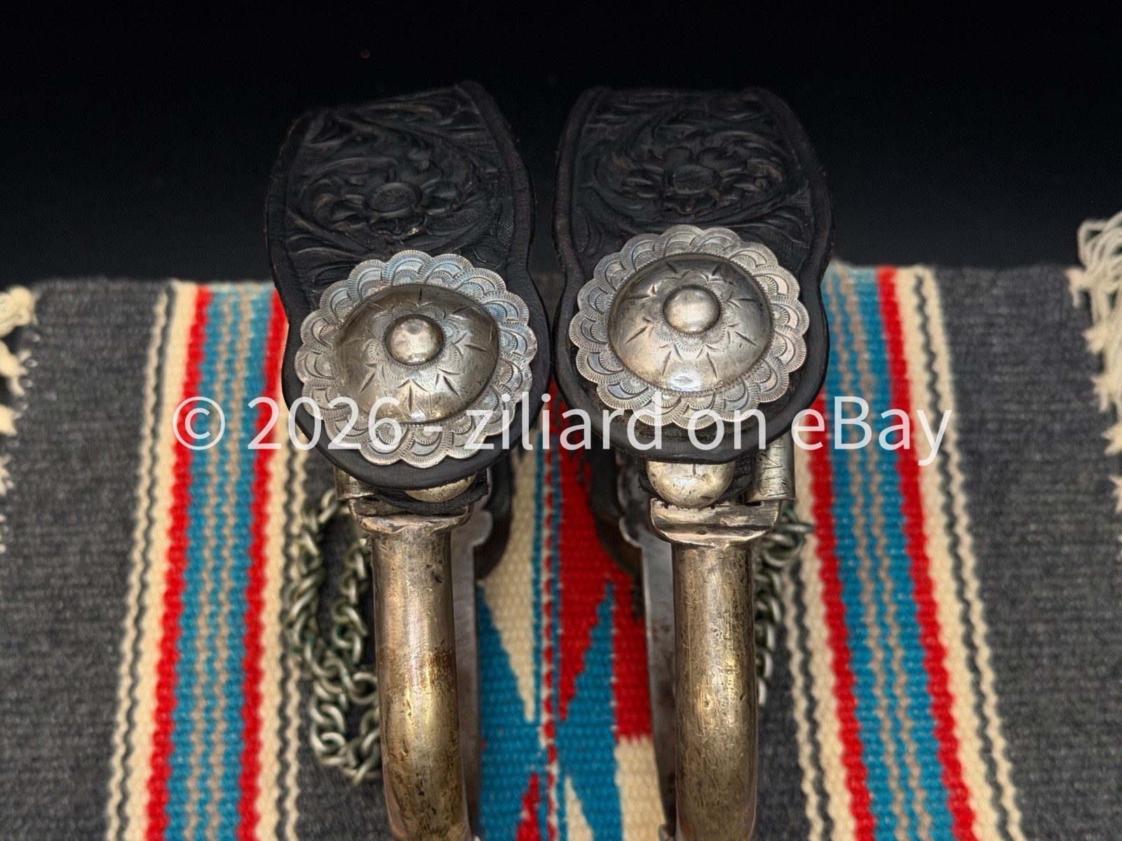 ONE OF A KIND California Vaquero Spurs w/ Straps & Silver Tapia Style Conchos