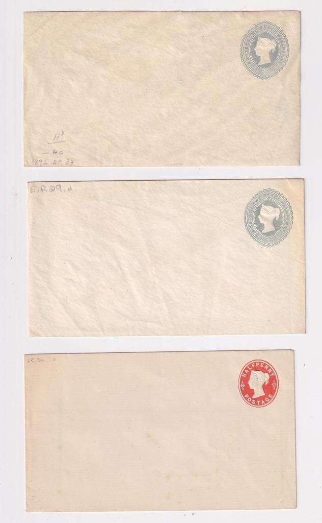 GB QV, EDVII, GV, GVI, QEII x 145 Stationery Registered, Envelopes, Lettercards.