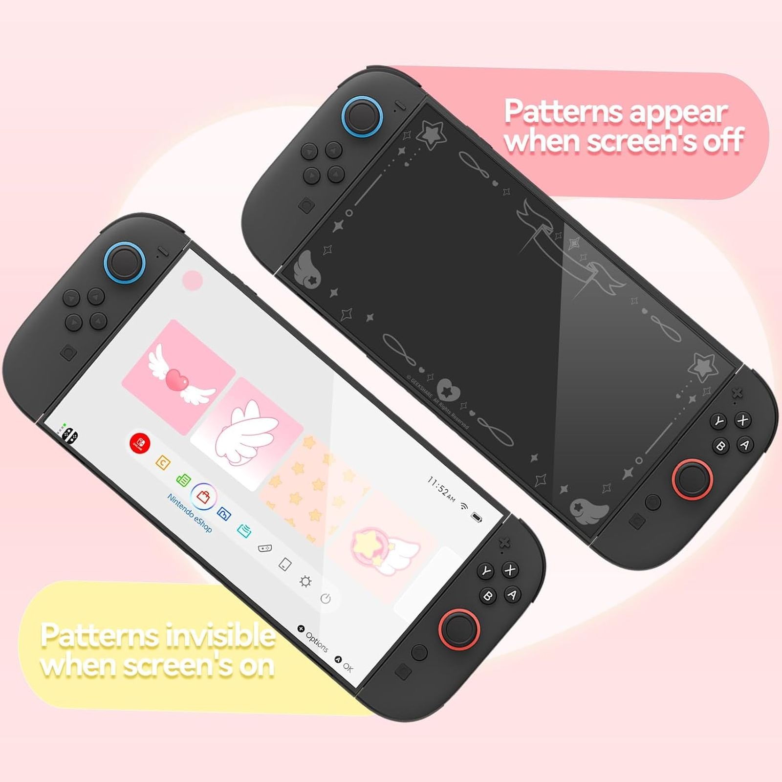 GeekShare Tempered Glass Screen for Switch 2 with Positioning Frame Star Wings