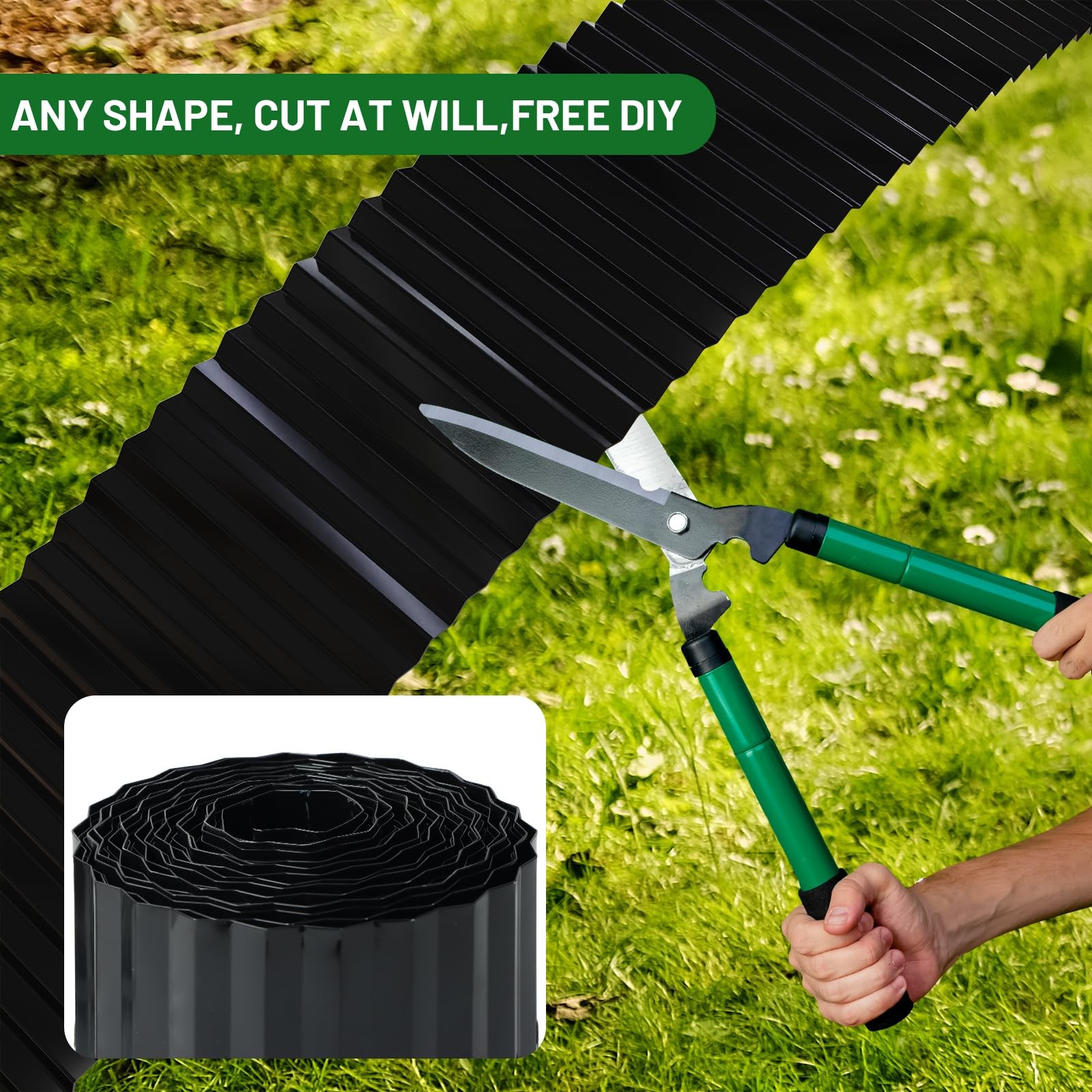 Corrugated Metal Garden Edging,6" x 20' Sturdy Lawn Edging Border,Landscape E...