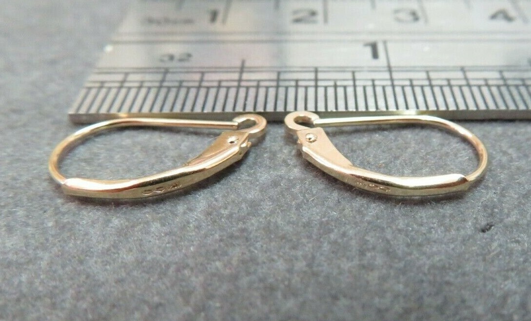 One Pair 14K Solid Y. Gold Interchangeable Lever Back Earwires Earrings
