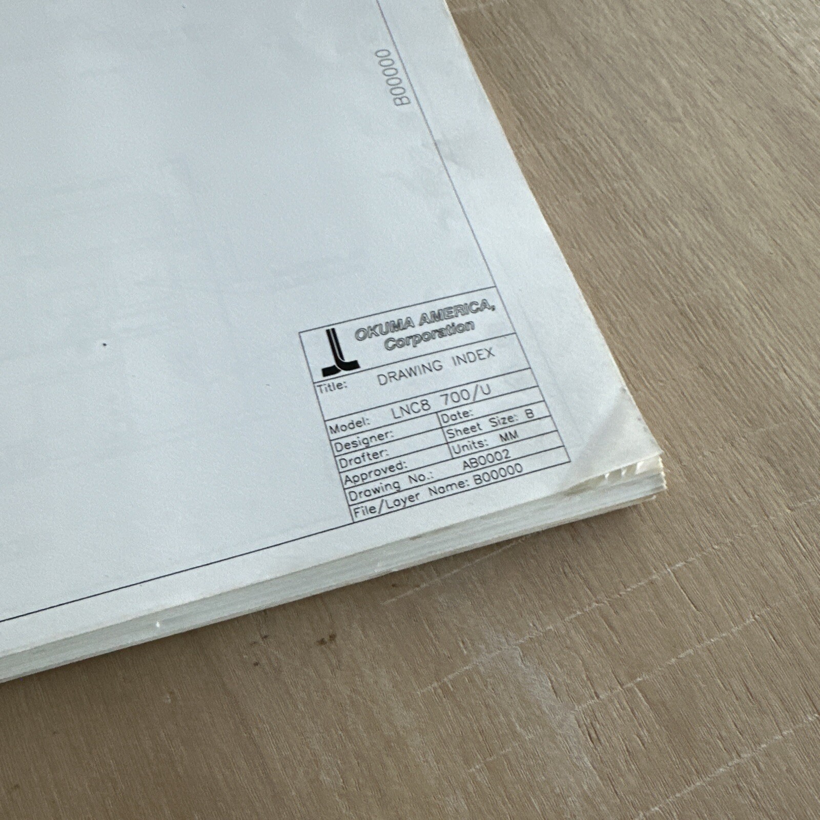 Okuma LNC8 OSP700/U, AB0002 Electrical Drawings Manual OEM HTF