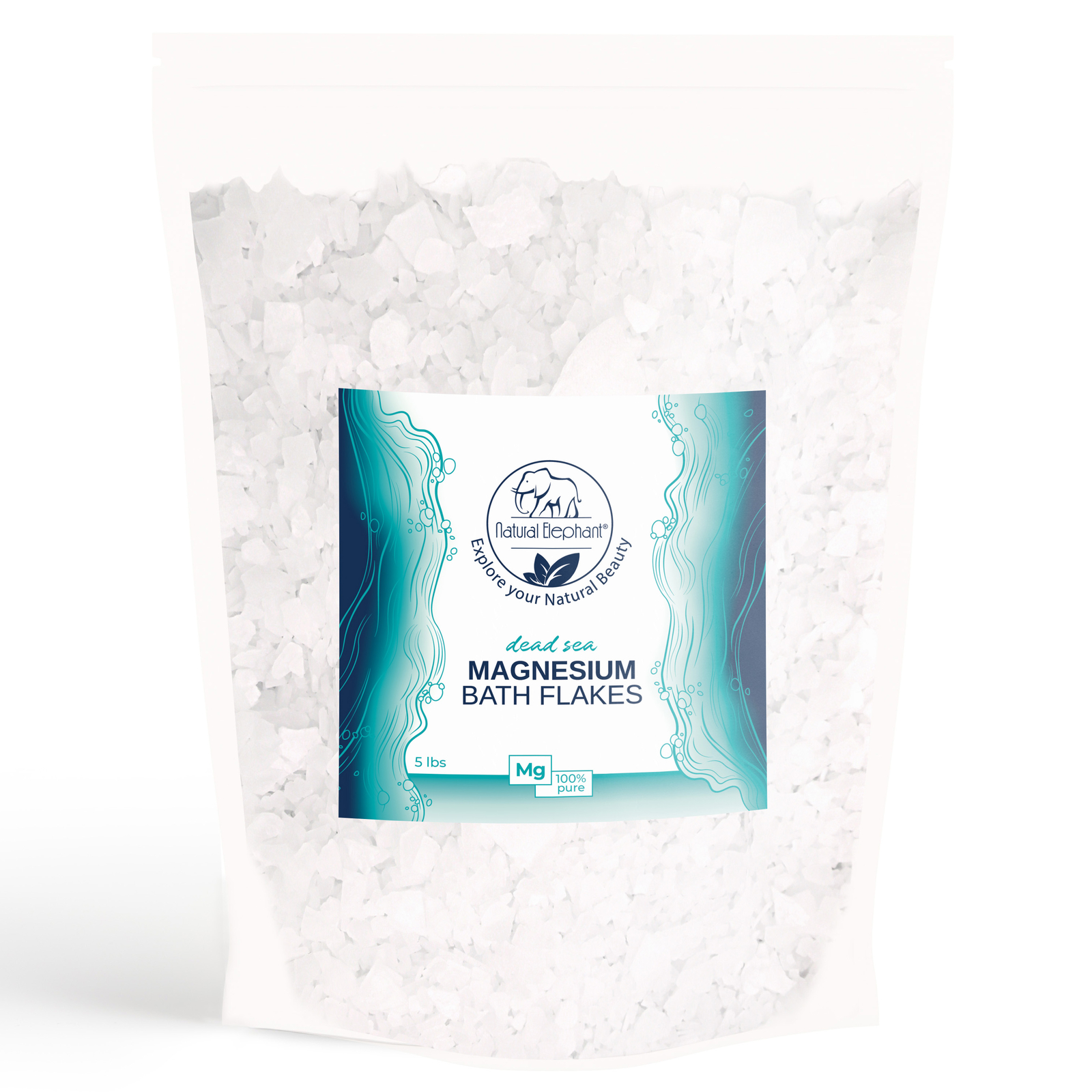 Natural Elephant Dead Sea Magnesium Bath Flakes 10 lb (2 5lb bags)