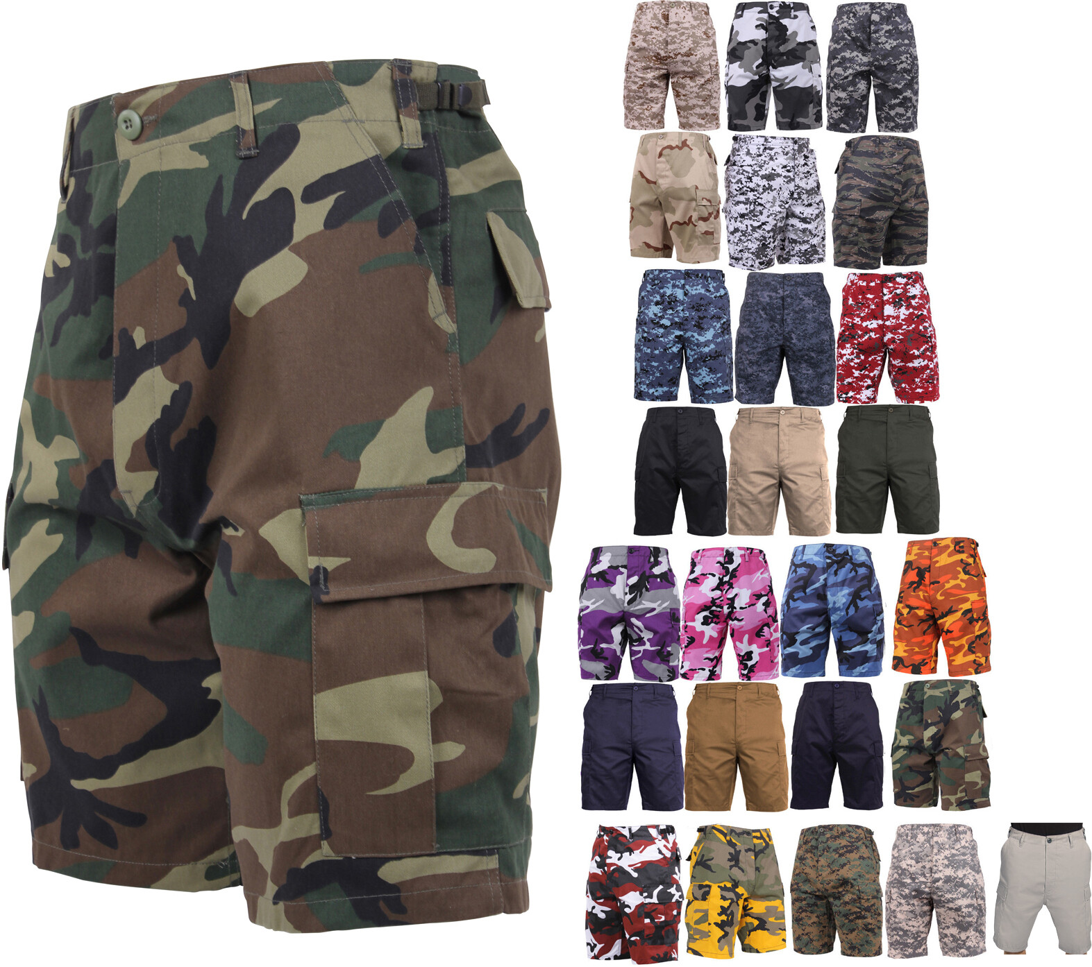 Tactical BDU Shorts Military Camo Cargo Shorts Army Fatigues Camouflage Uniform